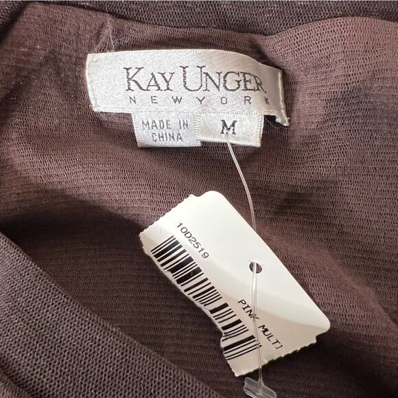 NWT Kay Unger mesh ruched dress sz M - Picture 4 of 6